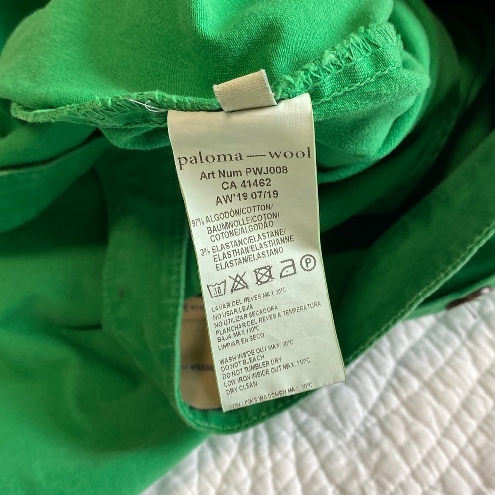 Paloma Wool Margherita wide leg high waist Green  pants 8 - Picture 14 of 14